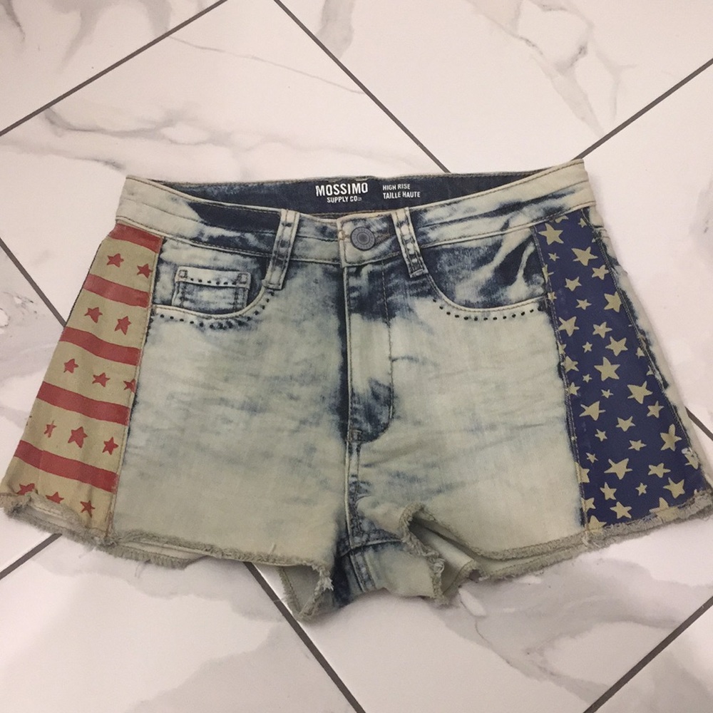 American Flag Jean Shorts